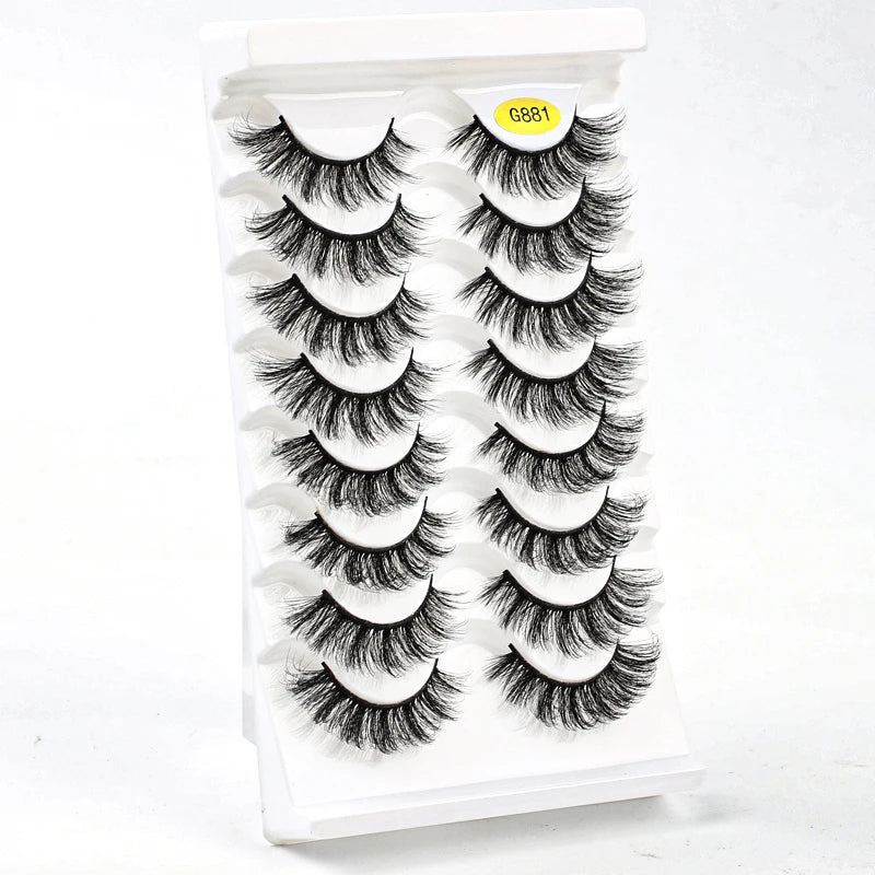 10/8/5/3 paires Multipack 3D cils de vison Faux cils faits à la main vaporeux moelleux Faux cils naturel outils de maquillage des yeux Faux cils