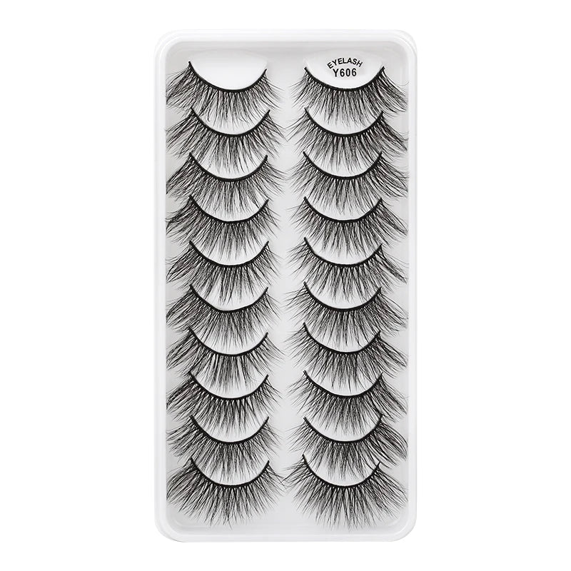 10/8/5/3 paires Multipack 3D cils de vison Faux cils faits à la main vaporeux moelleux Faux cils naturel outils de maquillage des yeux Faux cils