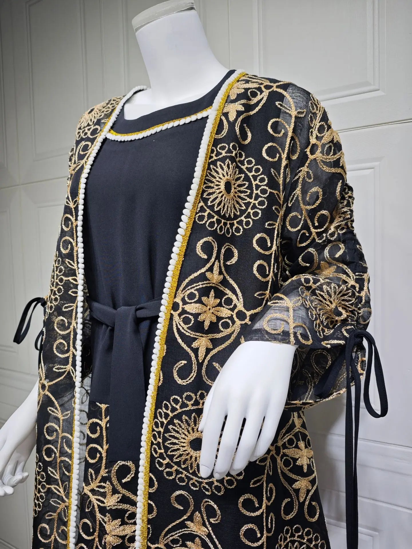 VigoAnne femmes 2025 robe musulmane ensemble moyen-orient deux pièces vêtements islamiques costume solide robe de prière col rond dame dubaï Abaya ensemble