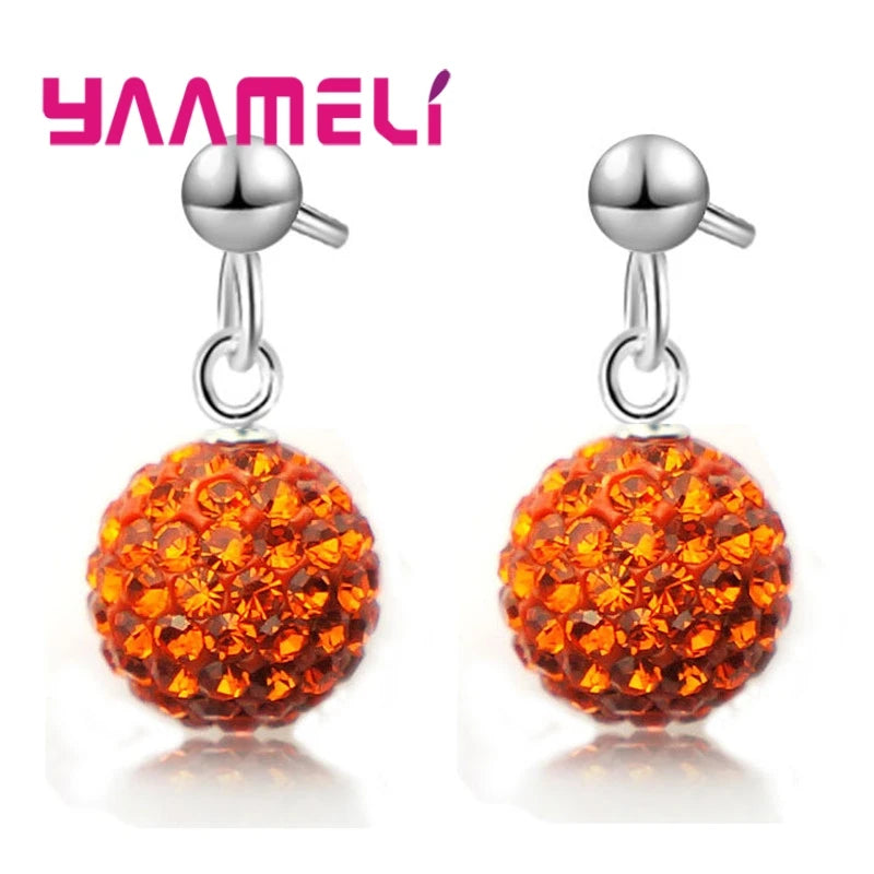 Boucles d'Oreilles en Argent Sterling 925, Clip Autrichien, Pavé Chang, Boule, Levier Arrière, Huggie, Bijoux pour Femme et Fille, Offre Spéciale