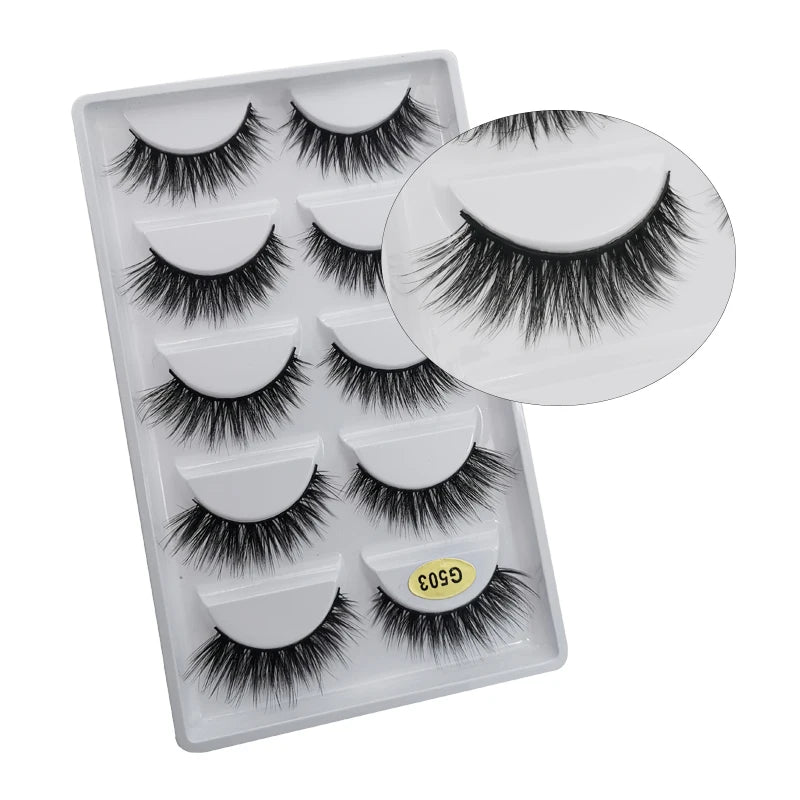 10/8/5/3 paires Multipack 3D cils de vison Faux cils faits à la main vaporeux moelleux Faux cils naturel outils de maquillage des yeux Faux cils