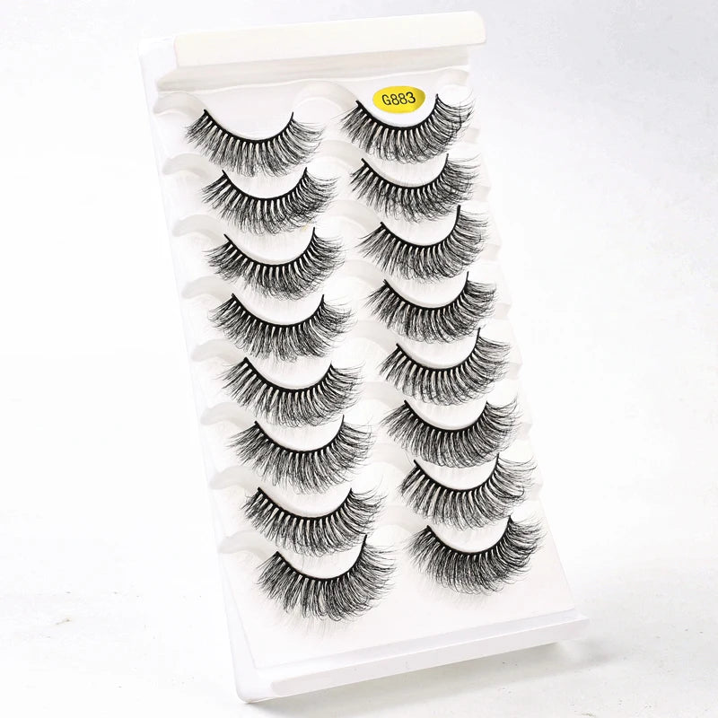 10/8/5/3 paires Multipack 3D cils de vison Faux cils faits à la main vaporeux moelleux Faux cils naturel outils de maquillage des yeux Faux cils