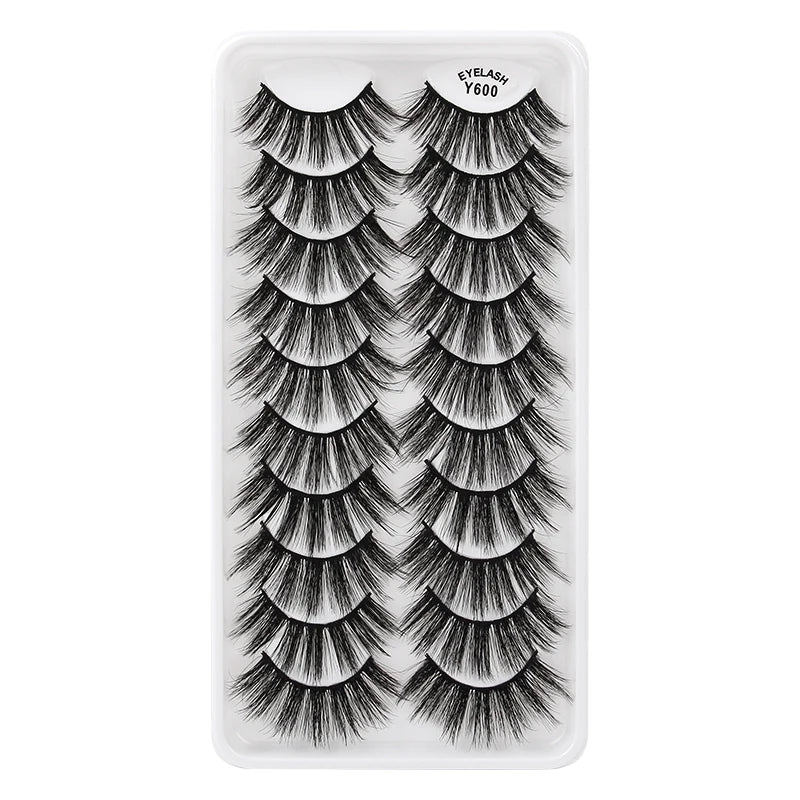 10/8/5/3 paires Multipack 3D cils de vison Faux cils faits à la main vaporeux moelleux Faux cils naturel outils de maquillage des yeux Faux cils