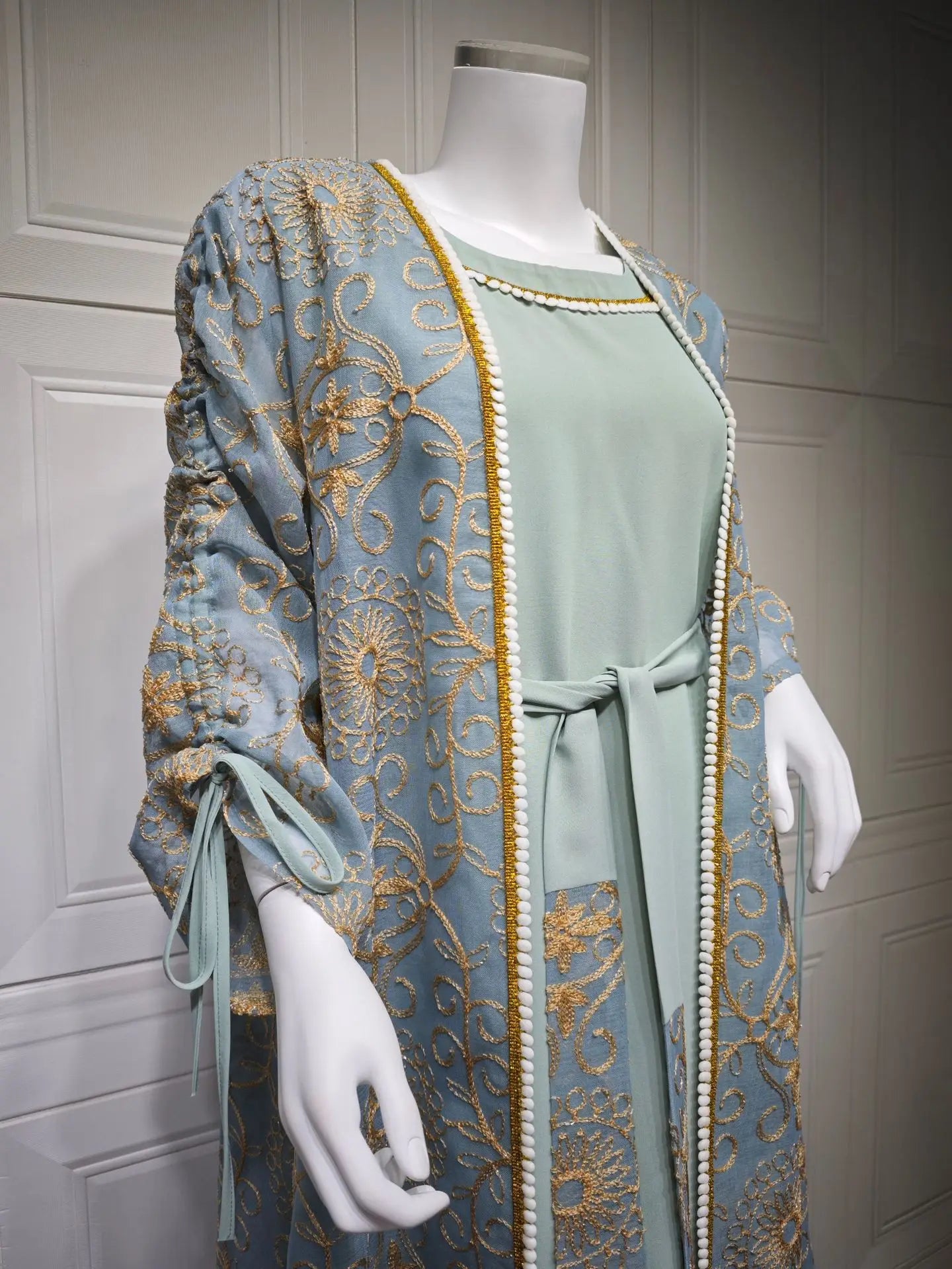 VigoAnne femmes 2025 robe musulmane ensemble moyen-orient deux pièces vêtements islamiques costume solide robe de prière col rond dame dubaï Abaya ensemble