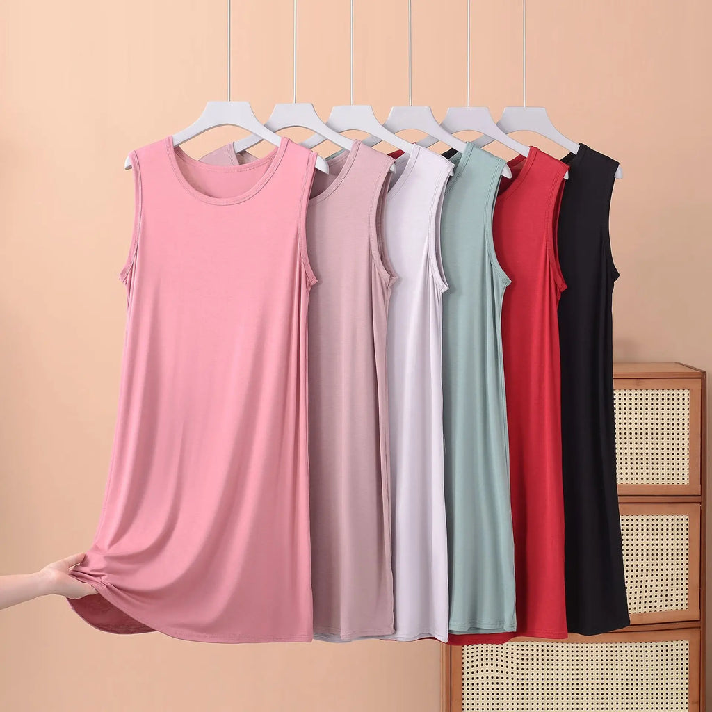 Robe débardeur en modal pour femme, tenue de nuit confortable, grande taille XL à 8XL
