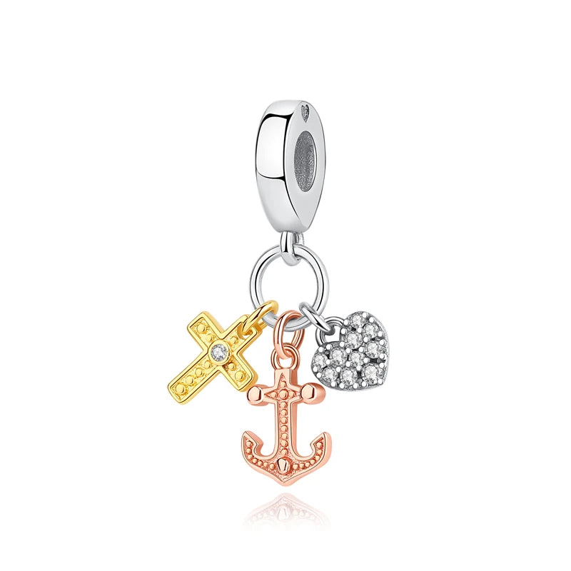 Original 925 en argent Sterling breloque perle arbre généalogique maman pendentif chaîne de sécurité breloques or Rose ajustement marque Bracelets bijoux à bricoler soi-même