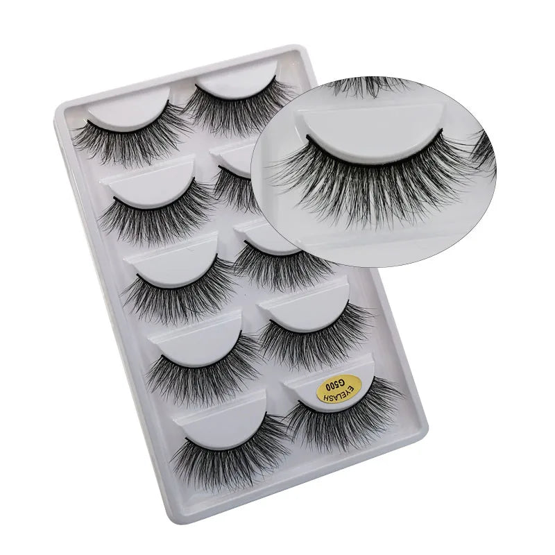 10/8/5/3 paires Multipack 3D cils de vison Faux cils faits à la main vaporeux moelleux Faux cils naturel outils de maquillage des yeux Faux cils