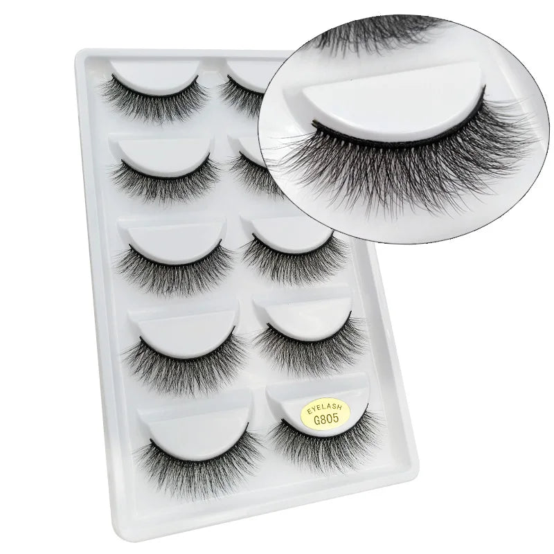 10/8/5/3 paires Multipack 3D cils de vison Faux cils faits à la main vaporeux moelleux Faux cils naturel outils de maquillage des yeux Faux cils