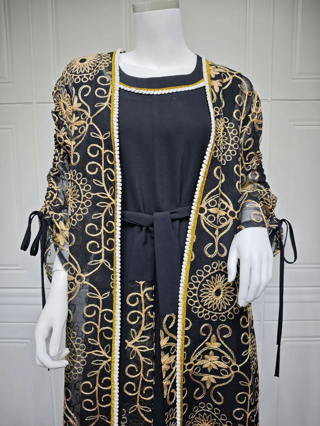 VigoAnne femmes 2025 robe musulmane ensemble moyen-orient deux pièces vêtements islamiques costume solide robe de prière col rond dame dubaï Abaya ensemble