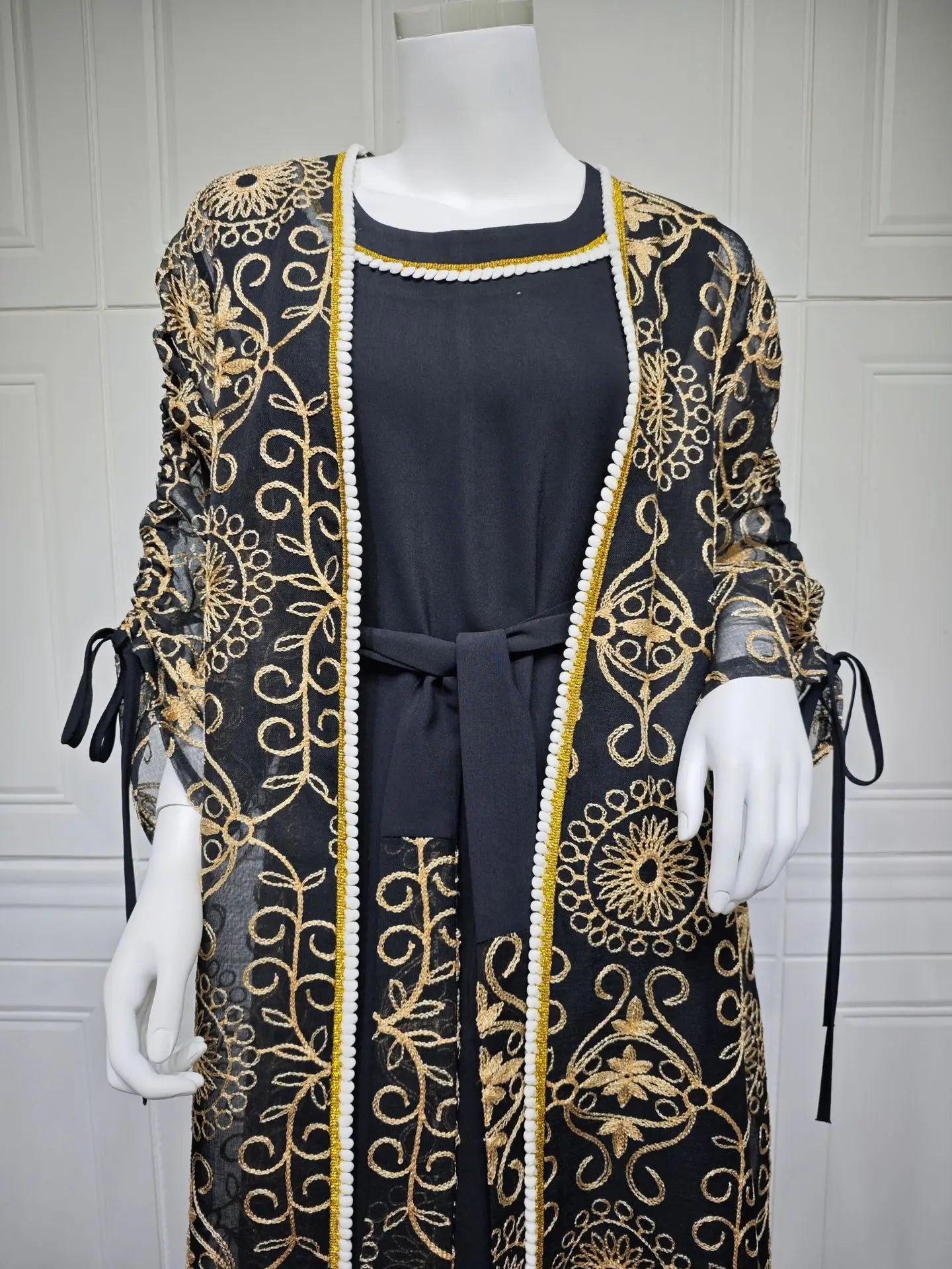 VigoAnne femmes 2025 robe musulmane ensemble moyen-orient deux pièces vêtements islamiques costume solide robe de prière col rond dame dubaï Abaya ensemble