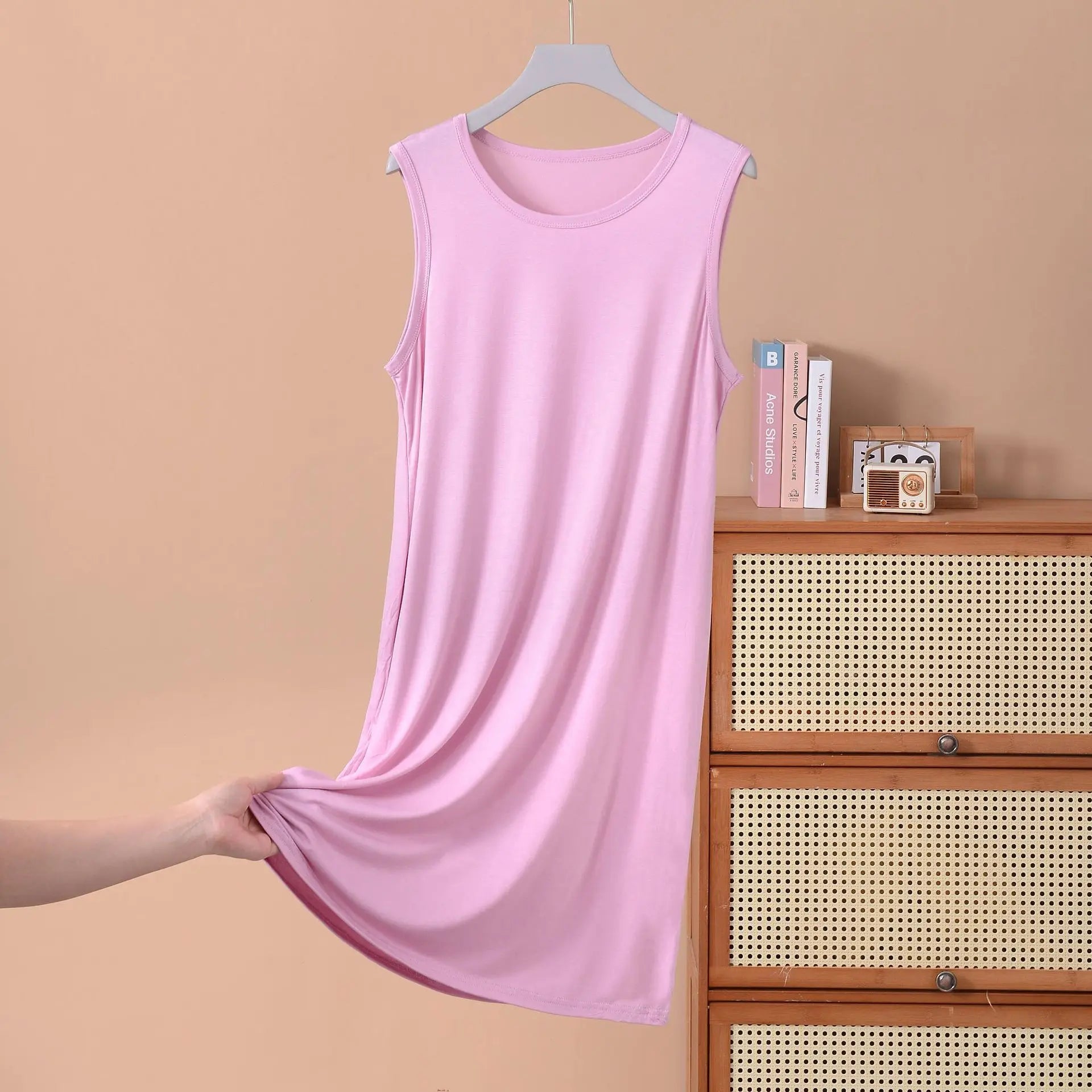 Robe débardeur en modal pour femme, tenue de nuit confortable, grande taille XL à 8XL