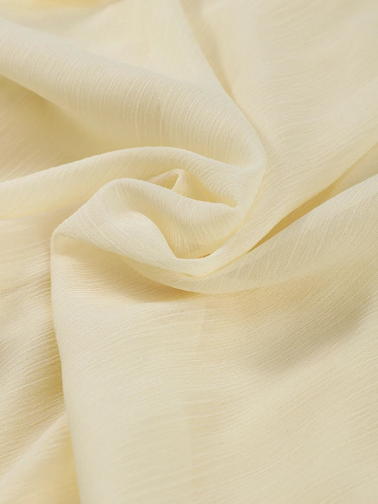 Robe longue plissée en mousseline de soie pour femme