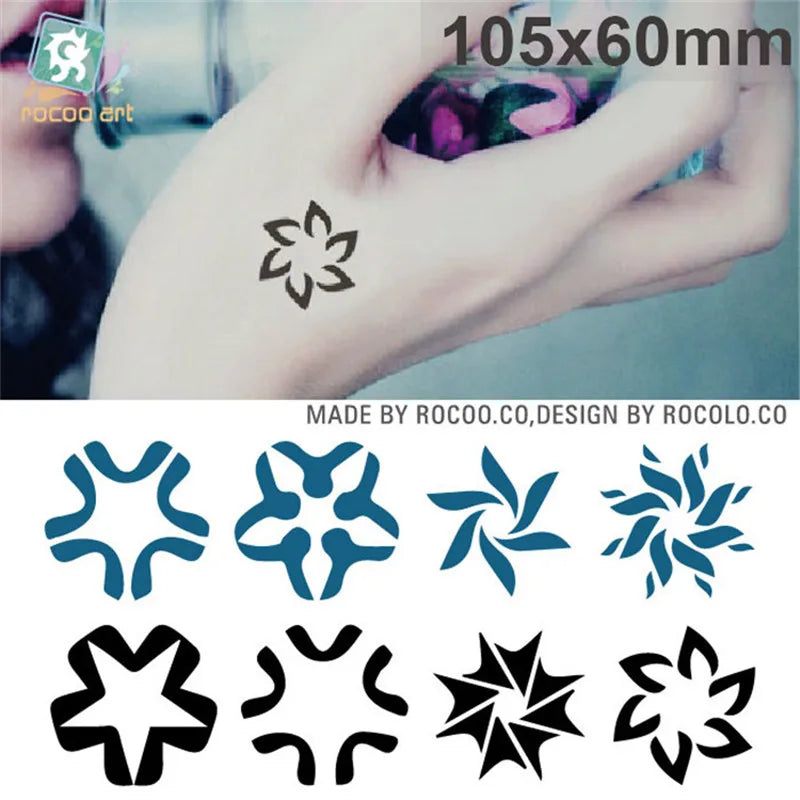 Tatouages Temporaires Imperméables pour Homme et Femme, Autocollant de Tatouage, Anti-Irritation, Design Étoile 3D, Flash HC1008