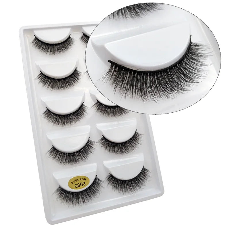 10/8/5/3 paires Multipack 3D cils de vison Faux cils faits à la main vaporeux moelleux Faux cils naturel outils de maquillage des yeux Faux cils