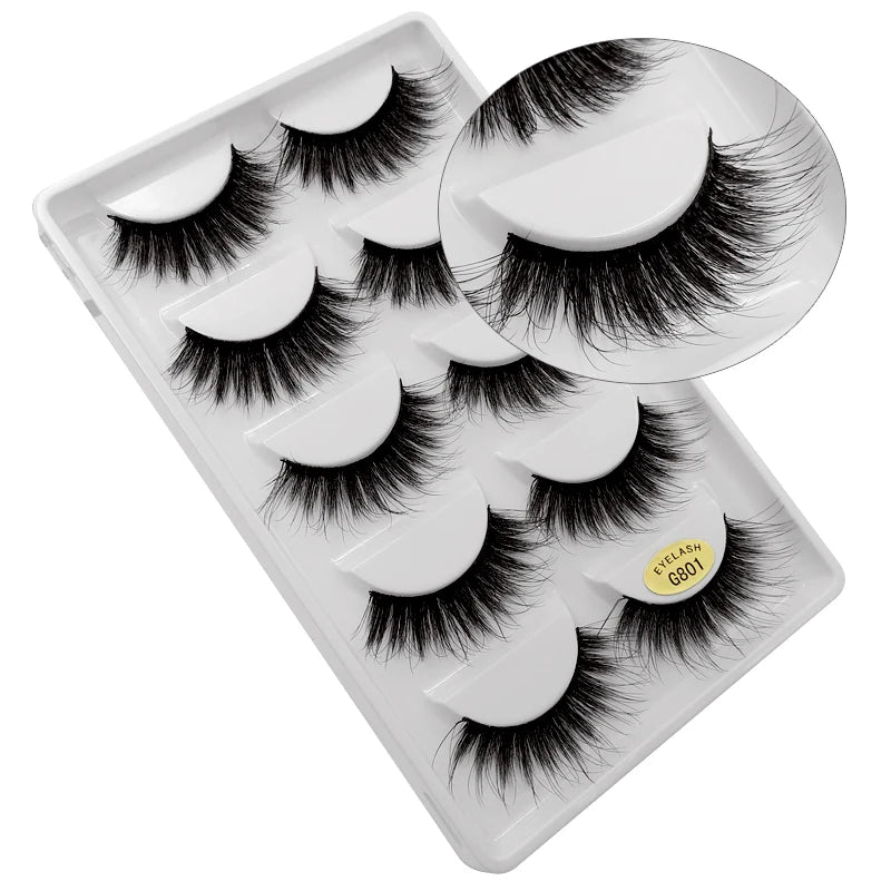 10/8/5/3 paires Multipack 3D cils de vison Faux cils faits à la main vaporeux moelleux Faux cils naturel outils de maquillage des yeux Faux cils