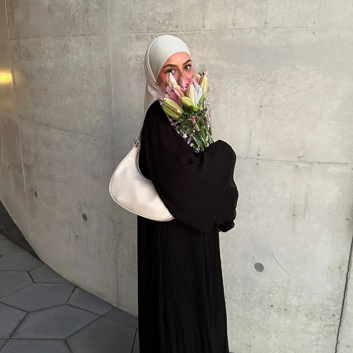 Robe musulmane Eid pour femmes, manches évasées plissées, Jalabiya, caftan, Islam, arabe, longue robe éducative, Ramadan, Maroc, Dubaï, Abayas, 2024