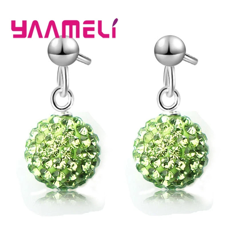 Boucles d'Oreilles en Argent Sterling 925, Clip Autrichien, Pavé Chang, Boule, Levier Arrière, Huggie, Bijoux pour Femme et Fille, Offre Spéciale