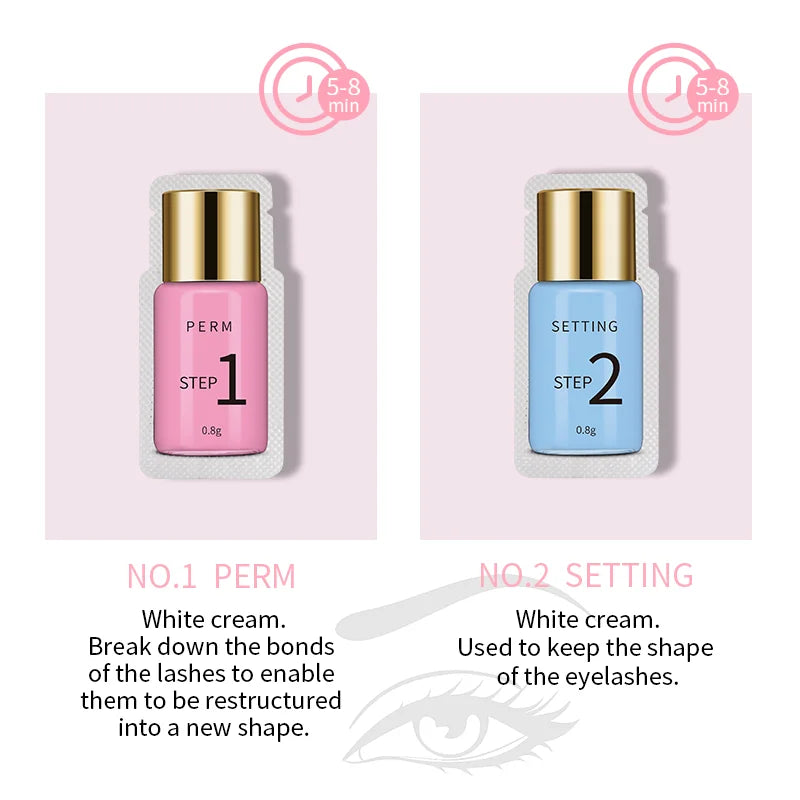 Lotion de levage de cils en Sachet de 0.8g, 10 paires/lot, permanente et réglage, 8 à 12 Minutes, outils de maquillage pour les yeux