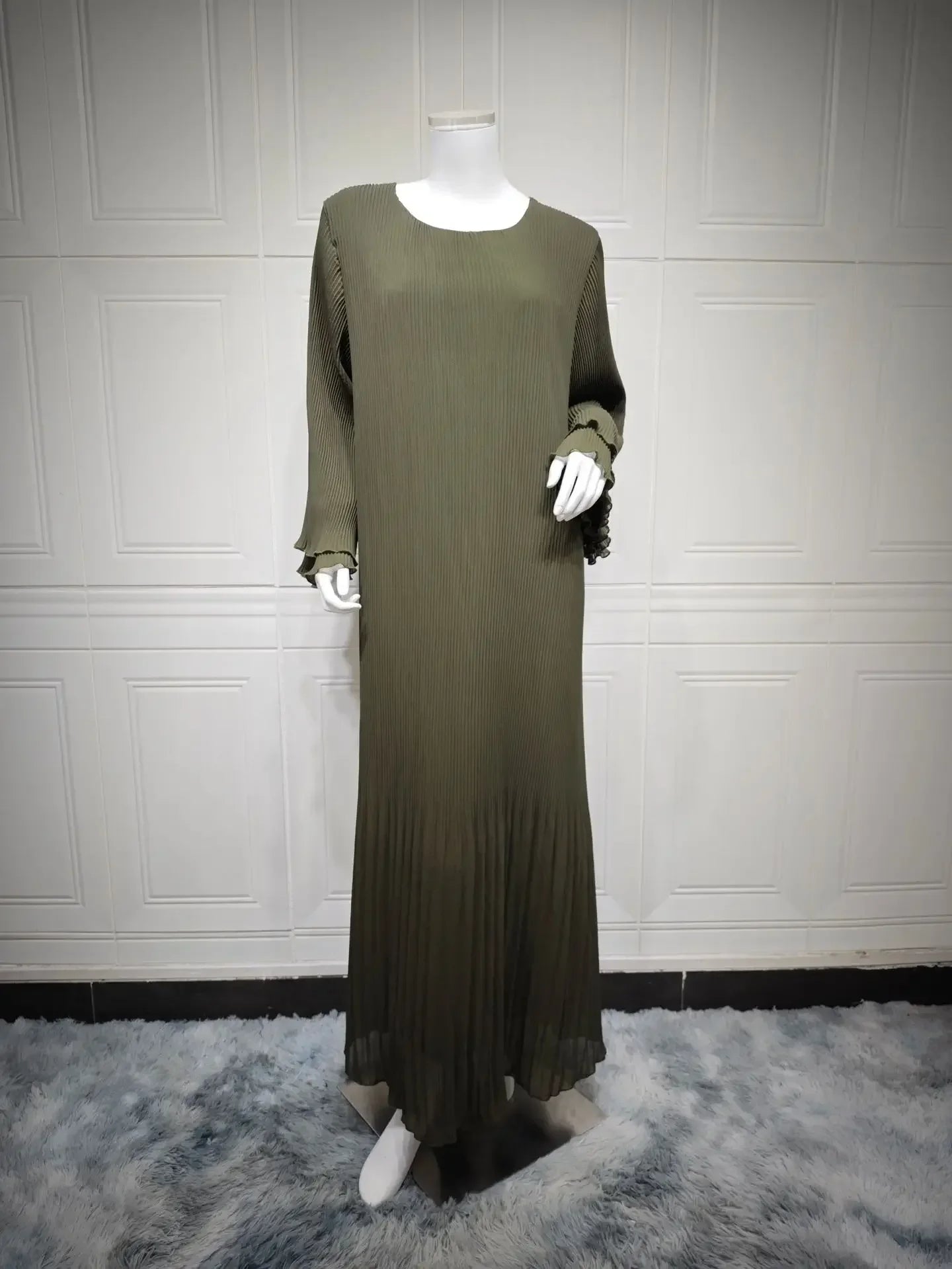 Robe musulmane Eid pour femmes, manches évasées plissées, Jalabiya, caftan, Islam, arabe, longue robe éducative, Ramadan, Maroc, Dubaï, Abayas, 2024