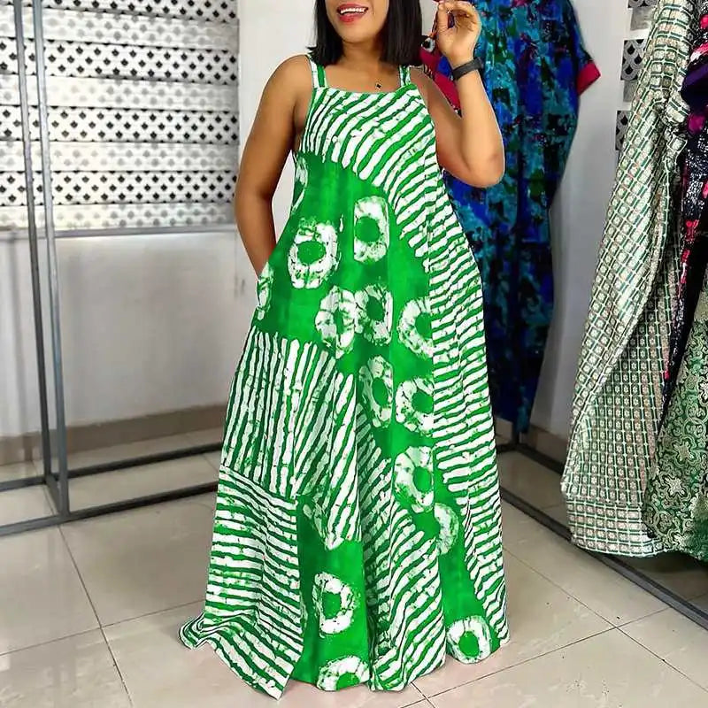 Grande taille 5XL VONDA bohème imprimé Robe Maxi 2025 été sans manches fête plage Robe d'été réservoir longue Robe décontracté Robe ample