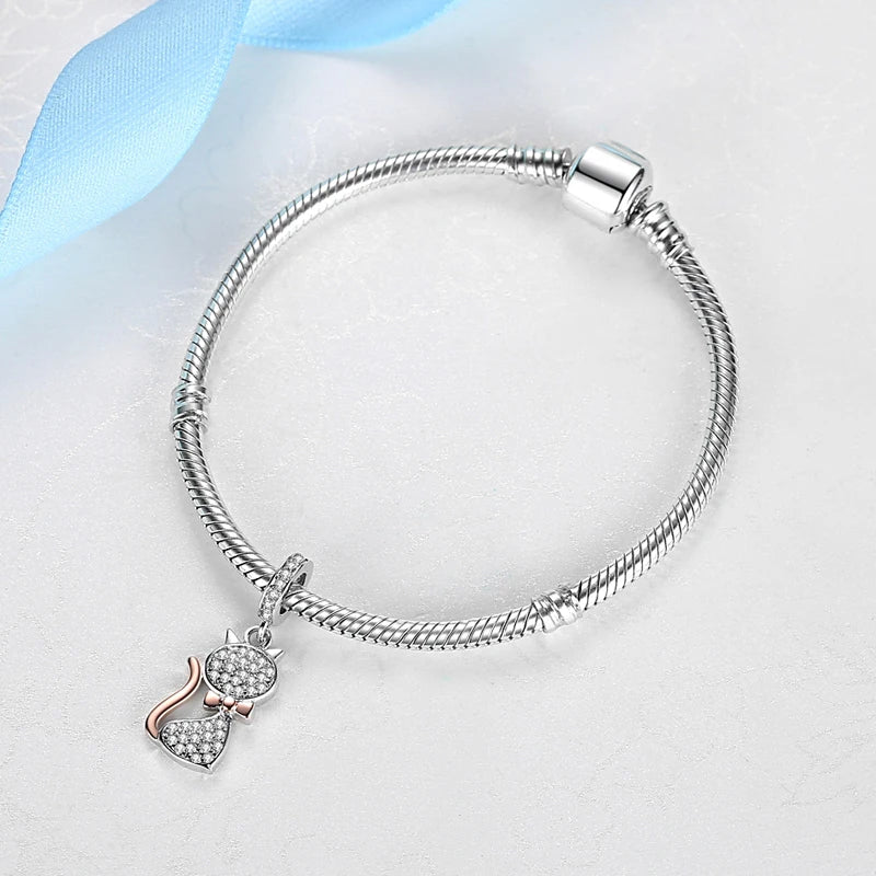 Original 925 en argent Sterling breloque perle arbre généalogique maman pendentif chaîne de sécurité breloques or Rose ajustement marque Bracelets bijoux à bricoler soi-même