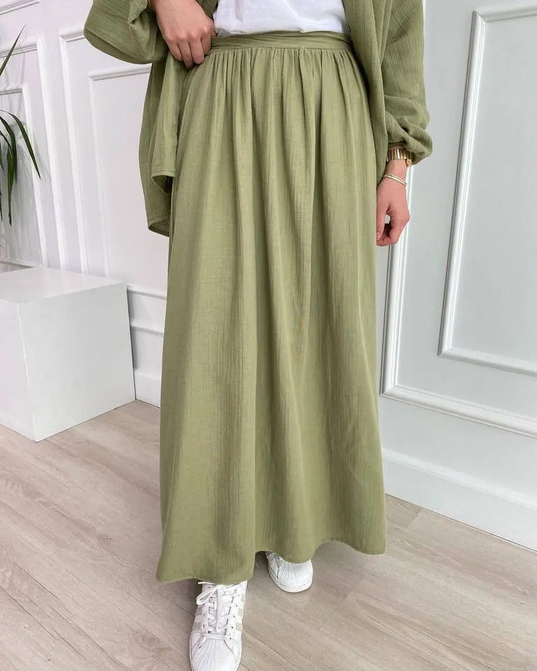 VigoAnne 2025 femmes musulmanes ensemble solide 2 pièces vêtements islamiques à manches longues robe de prière ensemble solide ample dame dubaï Abaya ensembles