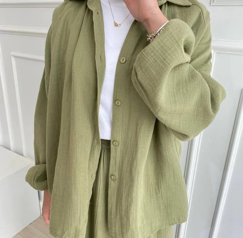 VigoAnne 2025 femmes musulmanes ensemble solide 2 pièces vêtements islamiques à manches longues robe de prière ensemble solide ample dame dubaï Abaya ensembles