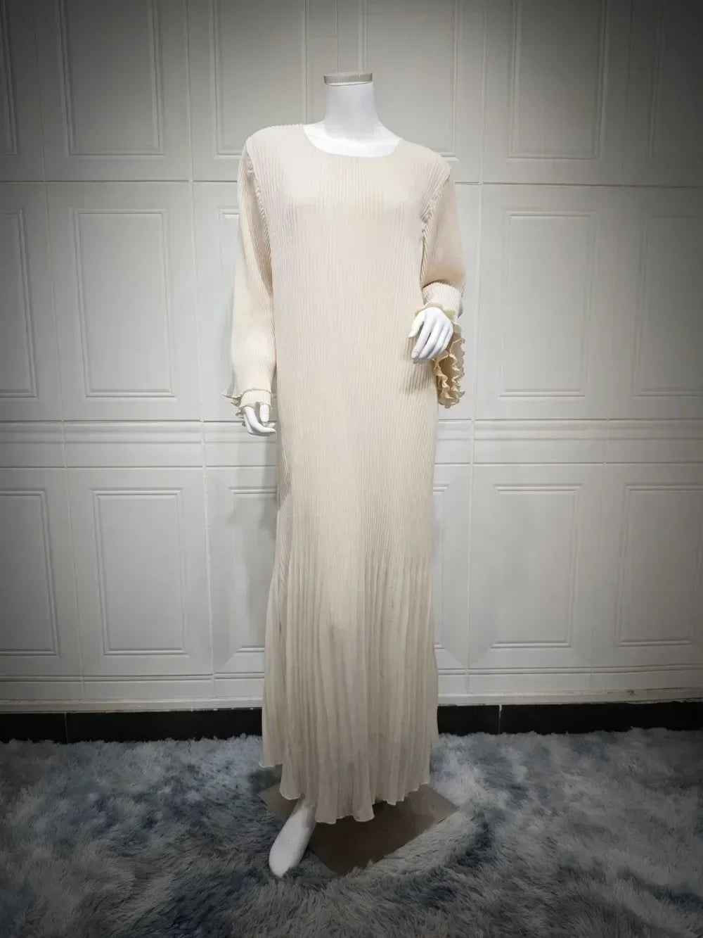 Robe musulmane Eid pour femmes, manches évasées plissées, Jalabiya, caftan, Islam, arabe, longue robe éducative, Ramadan, Maroc, Dubaï, Abayas, 2024