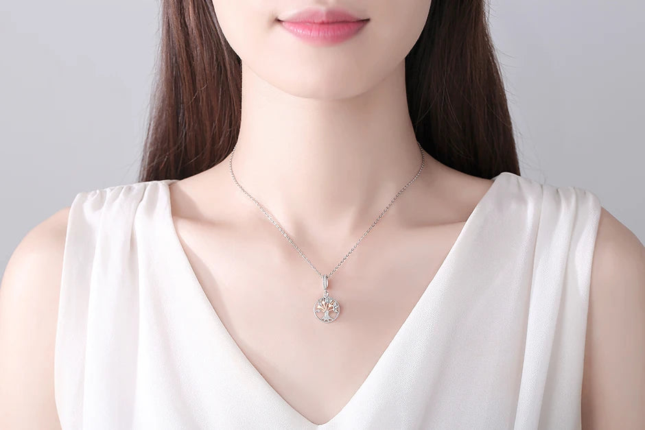 Original 925 en argent Sterling breloque perle arbre généalogique maman pendentif chaîne de sécurité breloques or Rose ajustement marque Bracelets bijoux à bricoler soi-même