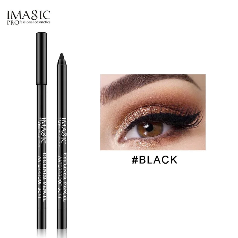 Stylo Eyeliner IMAGIC imperméable, 1 pièce, outil cosmétique de beauté de maquillage noir + 1 taille-crayon