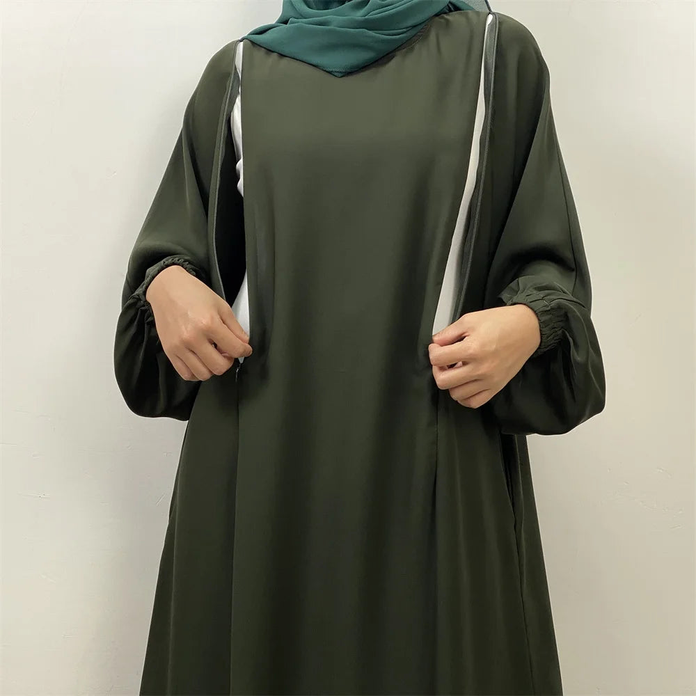 Meilleur chaud musulman 2 fermetures éclair sur le devant allaitement dubaï Abaya vacances femmes robes de jour pour Eid Uae Ramadan vêtements caftan noir