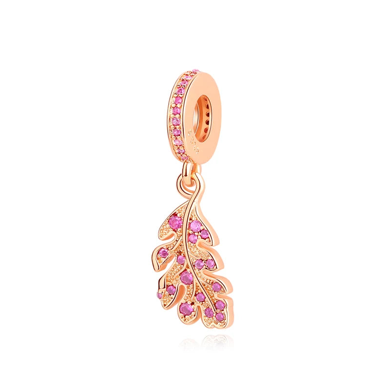 Original 925 en argent Sterling breloque perle arbre généalogique maman pendentif chaîne de sécurité breloques or Rose ajustement marque Bracelets bijoux à bricoler soi-même