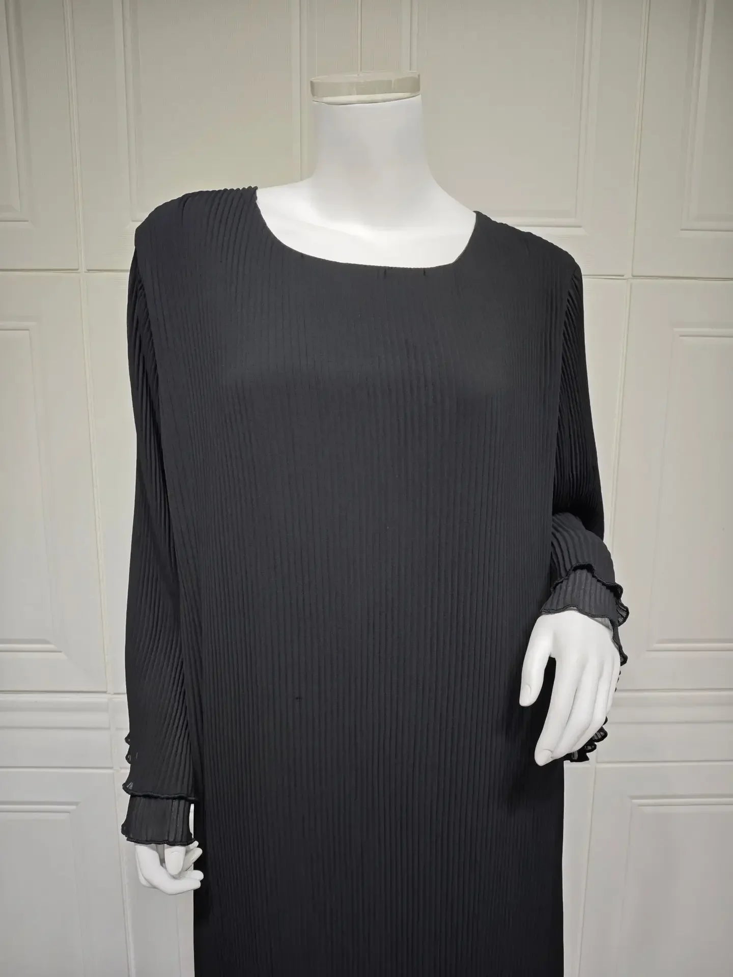 Robe musulmane Eid pour femmes, manches évasées plissées, Jalabiya, caftan, Islam, arabe, longue robe éducative, Ramadan, Maroc, Dubaï, Abayas, 2024