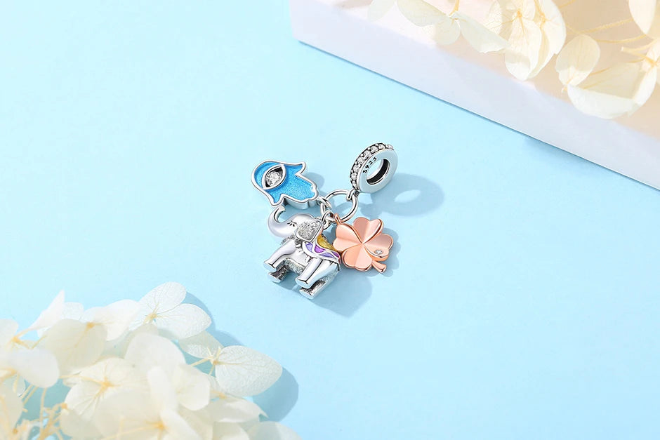 Original 925 en argent Sterling breloque perle arbre généalogique maman pendentif chaîne de sécurité breloques or Rose ajustement marque Bracelets bijoux à bricoler soi-même