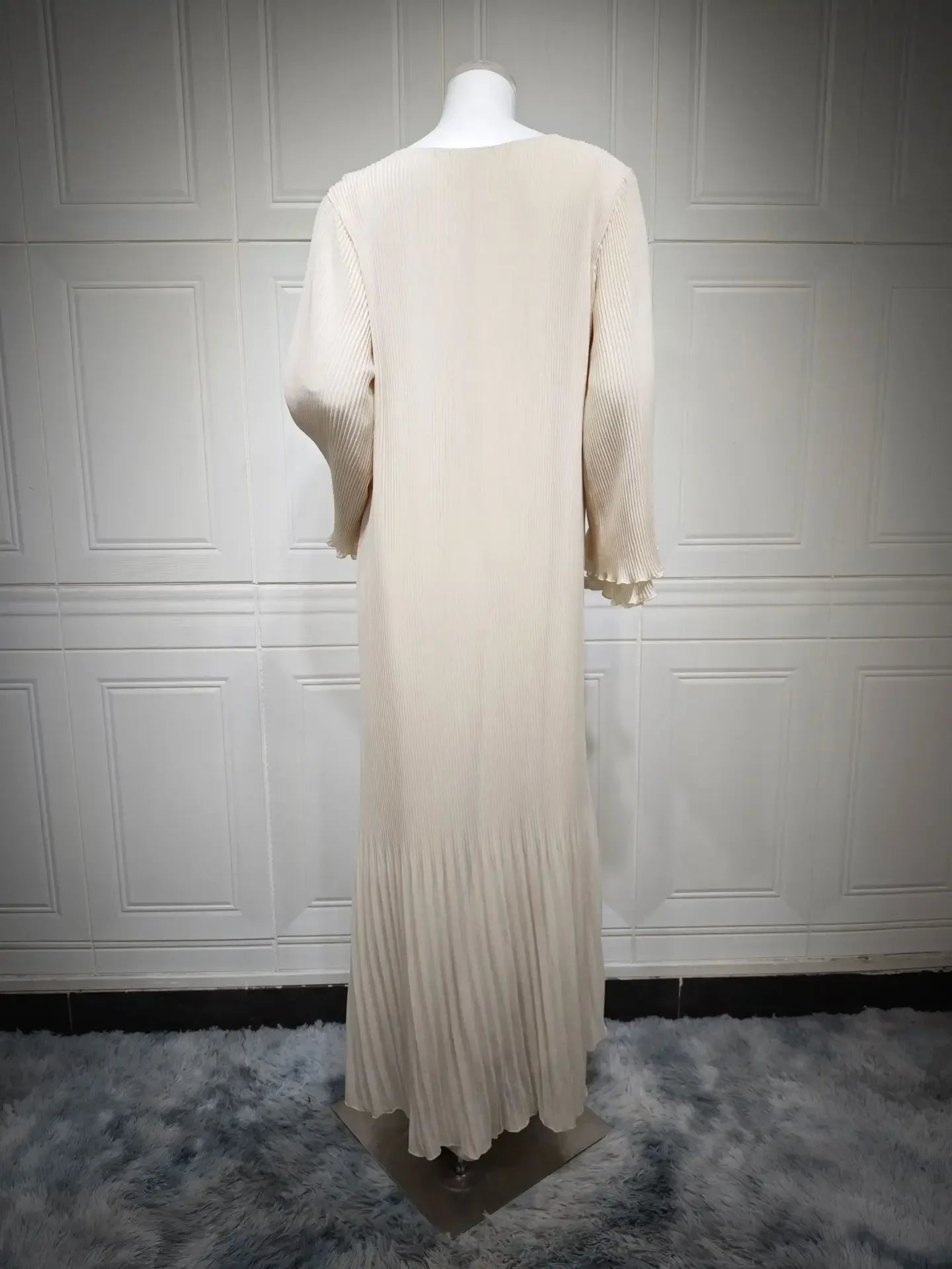 Robe musulmane Eid pour femmes, manches évasées plissées, Jalabiya, caftan, Islam, arabe, longue robe éducative, Ramadan, Maroc, Dubaï, Abayas, 2024