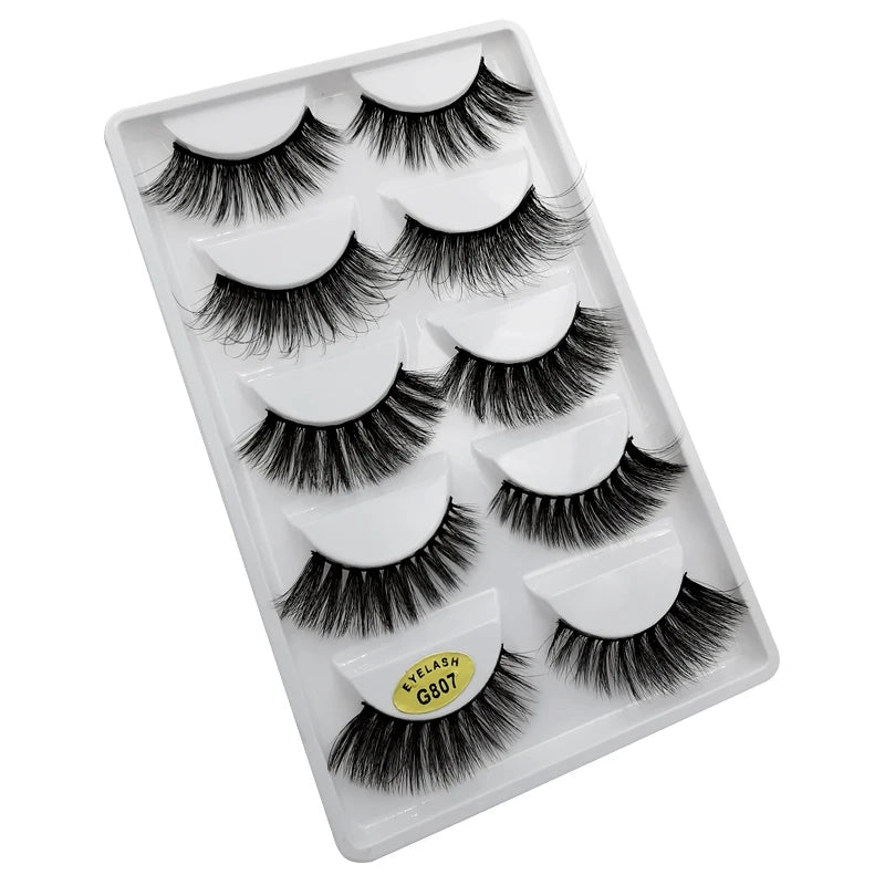 10/8/5/3 paires Multipack 3D cils de vison Faux cils faits à la main vaporeux moelleux Faux cils naturel outils de maquillage des yeux Faux cils