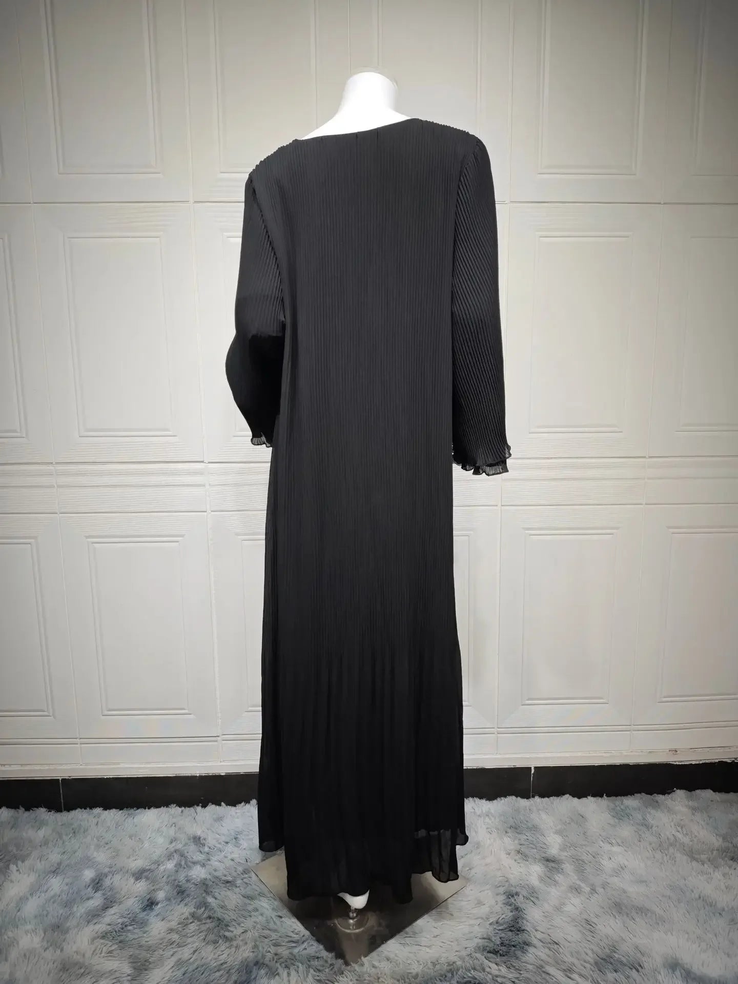 Robe musulmane Eid pour femmes, manches évasées plissées, Jalabiya, caftan, Islam, arabe, longue robe éducative, Ramadan, Maroc, Dubaï, Abayas, 2024