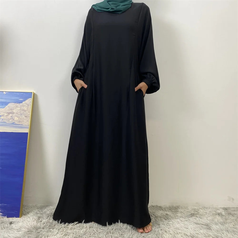Meilleur chaud musulman 2 fermetures éclair sur le devant allaitement dubaï Abaya vacances femmes robes de jour pour Eid Uae Ramadan vêtements caftan noir