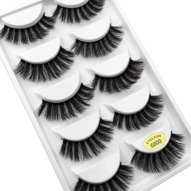 10/8/5/3 paires Multipack 3D cils de vison Faux cils faits à la main vaporeux moelleux Faux cils naturel outils de maquillage des yeux Faux cils
