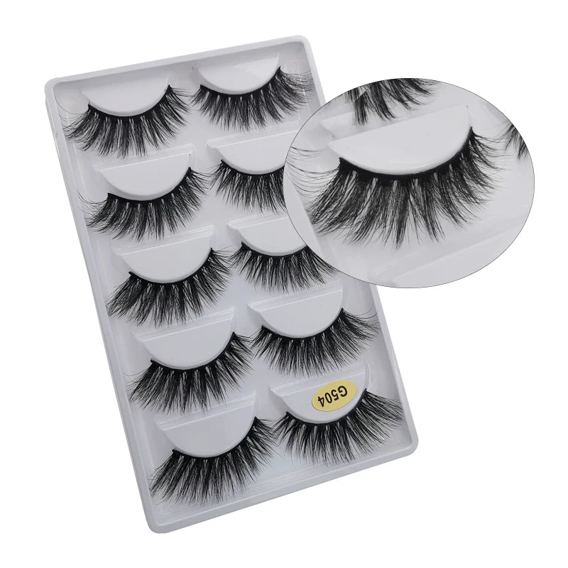 10/8/5/3 paires Multipack 3D cils de vison Faux cils faits à la main vaporeux moelleux Faux cils naturel outils de maquillage des yeux Faux cils