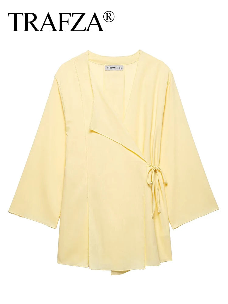 2 pièces ensemble 2025 printemps été Kimono Style