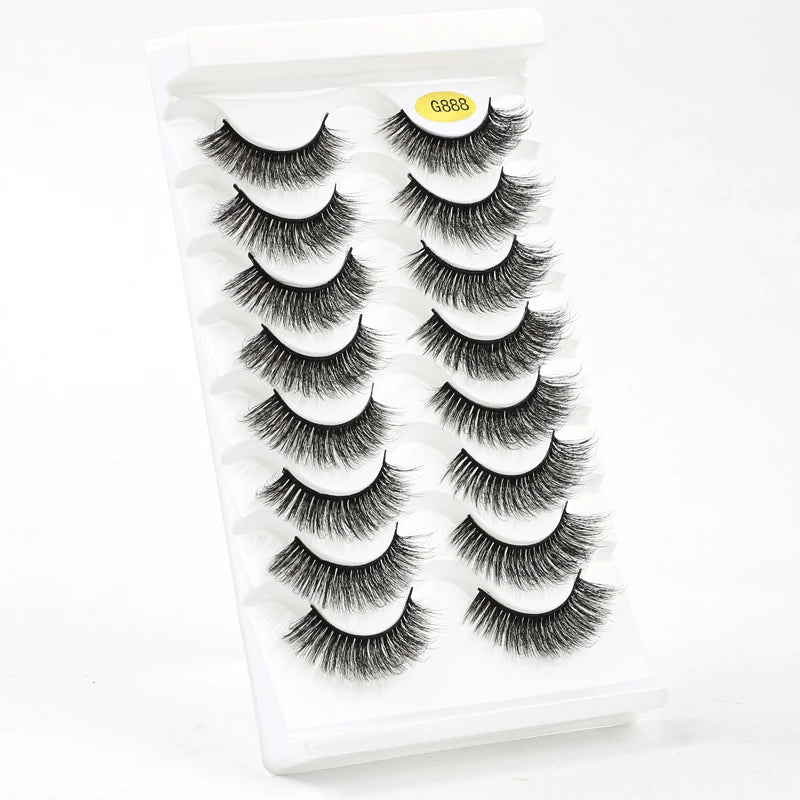 10/8/5/3 paires Multipack 3D cils de vison Faux cils faits à la main vaporeux moelleux Faux cils naturel outils de maquillage des yeux Faux cils