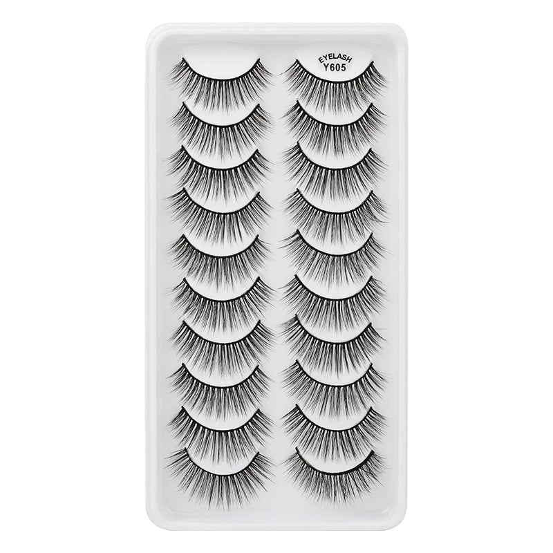 10/8/5/3 paires Multipack 3D cils de vison Faux cils faits à la main vaporeux moelleux Faux cils naturel outils de maquillage des yeux Faux cils