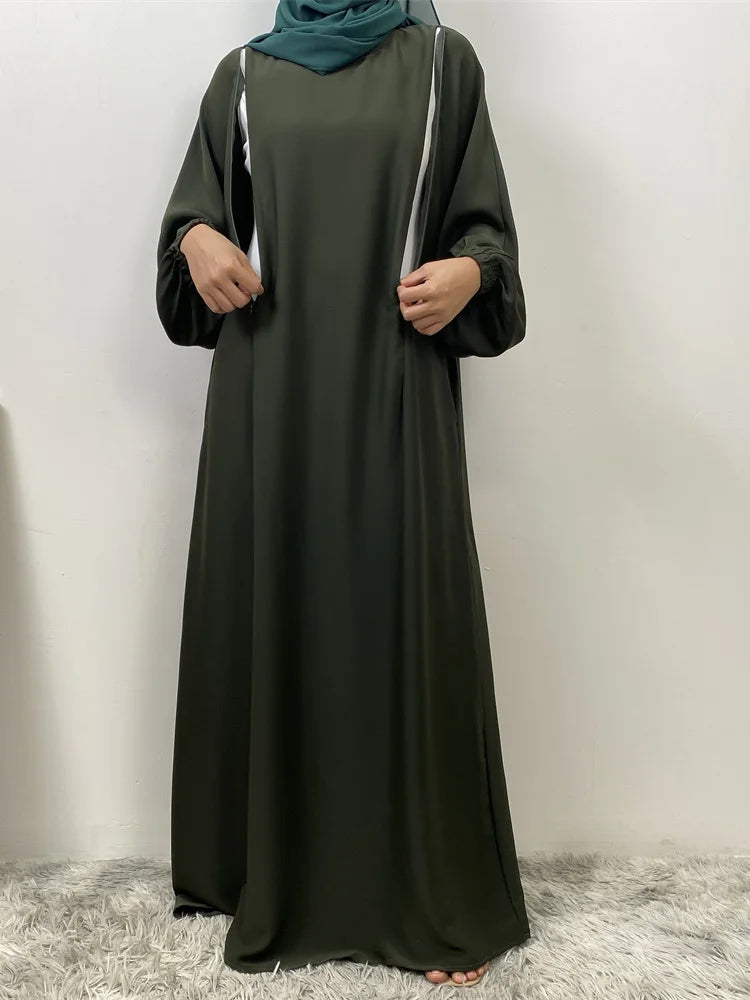 Meilleur chaud musulman 2 fermetures éclair sur le devant allaitement dubaï Abaya vacances femmes robes de jour pour Eid Uae Ramadan vêtements caftan noir