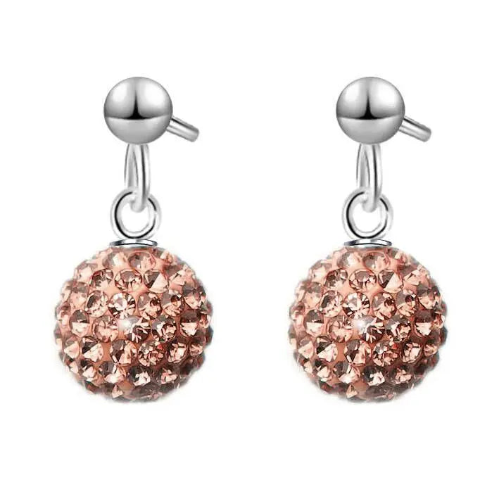 Boucles d'Oreilles en Argent Sterling 925, Clip Autrichien, Pavé Chang, Boule, Levier Arrière, Huggie, Bijoux pour Femme et Fille, Offre Spéciale