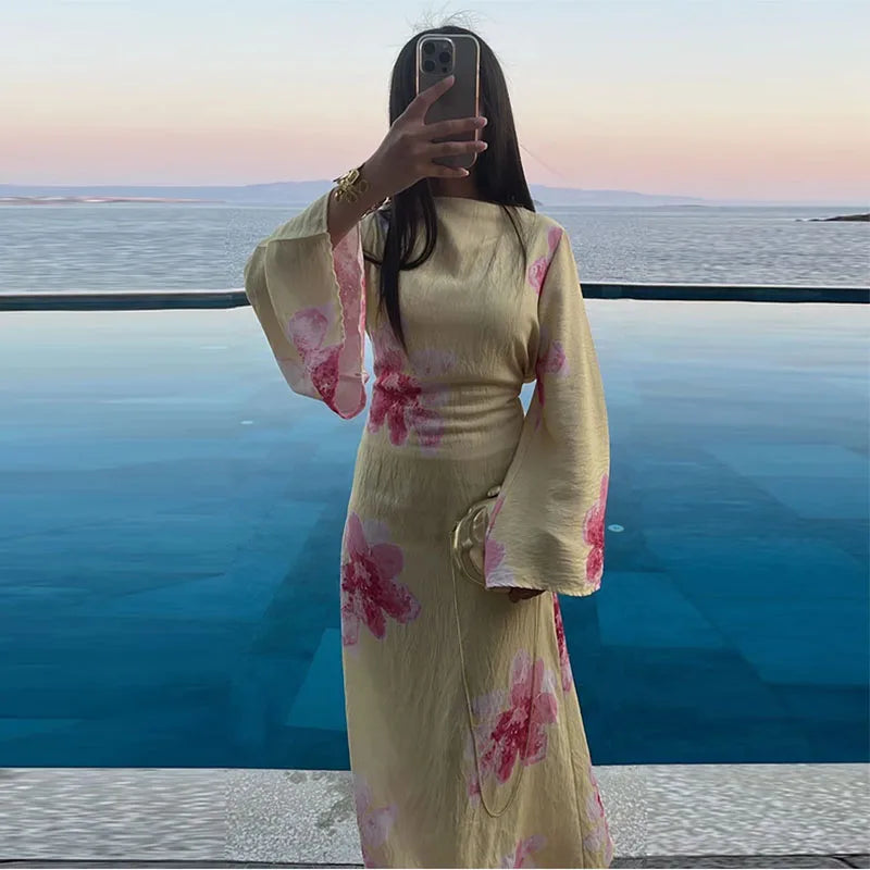 Robe longue imprimée