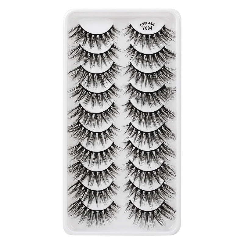 10/8/5/3 paires Multipack 3D cils de vison Faux cils faits à la main vaporeux moelleux Faux cils naturel outils de maquillage des yeux Faux cils