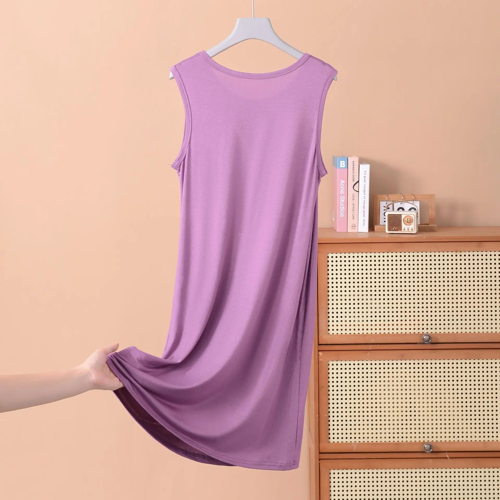 Robe débardeur en modal pour femme, tenue de nuit confortable, grande taille XL à 8XL