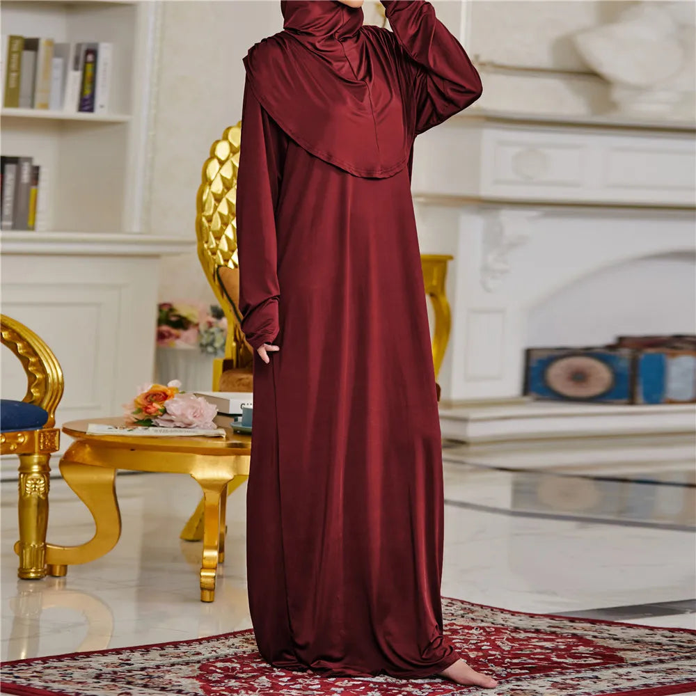 Vêtement de prière pour femmes Ramadan musulman Abaya caftan femmes Jilbab avec Hijab Abayat Islam Robe modeste Robe vêtements arabes islamiques