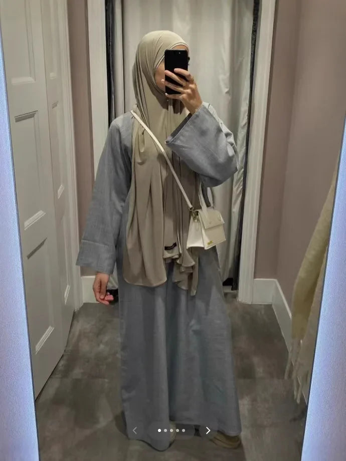 Robe Djellaba de Ramadan pour Femme, Tenue Musulmane Simple, Modeste, Éducative, Dubaï, Abaya, Turquie, Kaftan, Kebaya, Arabe, Islam Jalabiya, 2025